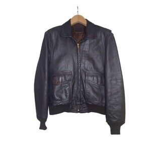 Vintage Jacket Mens XL Brown Leather Bomber Airforce Collectible